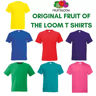 £5.99 • Buy Fruit Of The Loom Mens Womens Cotton Plain Short Sleeve Tee T-Shirt Sizes S-3XL.