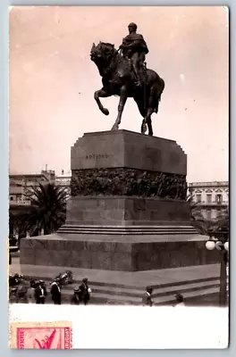 Real Photo Postcard RPPC Uruguay Monument To Jose Artigas • $7