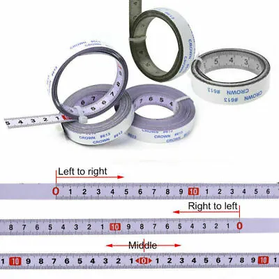 Stainless Steel Miter Track Tape Measure Self Adhesive Stick On Ruler 1/2/3m • £9.89