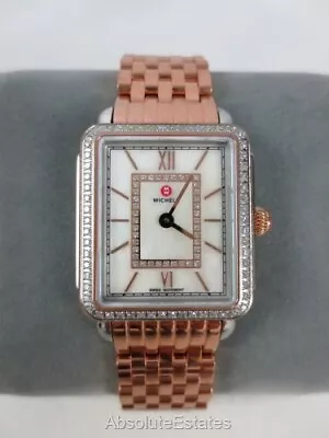 Michele Deco II Mid Two Tone Silver Rose Gold Diamond Watch MW06101D2963 Refurb • $1234.99