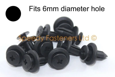 £5.99 • Buy 10x Yamaha Honda Suzuki BMW Triumph Fairing Black Plastic Expanding Rivet Clips