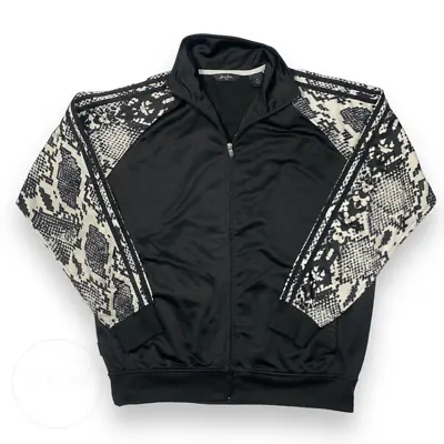 Sean John Full Zip Raglan Snake Skin Print Track Jacket Size Medium Black • $35