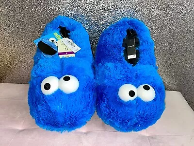 New With Tags Cookie Monster Slippers From Next.  Size L  (I’m A Size 9) - Blue • £23.99