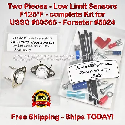 2 Pc. US Forester Pellet Stove 80566 58224 CERAMIC Limit Switches Ships TODAY! • $25.95