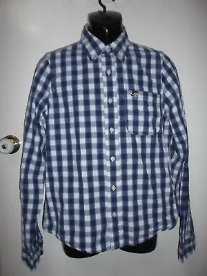  Hollister  Womens Blouse / Shirt - Blue / White Checks - Size L. • $15