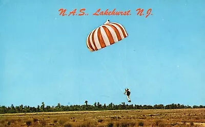 Postcard NJ Lakehurst New Jersey Parachute Jumper USNAS Chrome Vintage PC J6400 • $3