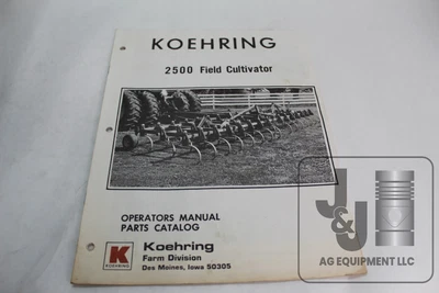 $14.99 • Buy KOEHRING 2500 Field Cultivator Operator's Manual Parts Catalog