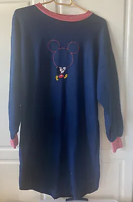 Disney Womens Nightgown Mickey Mouse Mickey & Co. Blue W/ Red & White Stripes • $4.95