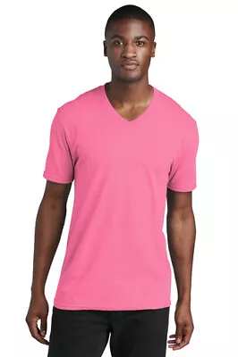 PC54V Port & Company Mens 5.4-oz 100% Cotton Shoulder Taped V Neck T Shirt S-4XL • $13.67