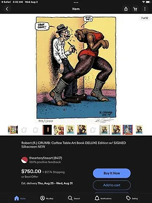 Robert (R.) CRUMB: Coffee Table Art Book DELUXE Edition W/ SIGNED Silkscreen NEW • $480