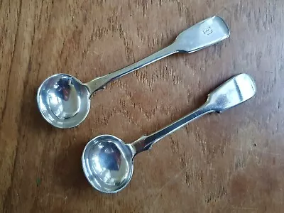 VINTAGE SILVER PLATED SHEFFIELD SALT / MUSTARD SPOON X 2 • £8.50