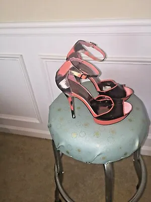 Mixx Shuz Shoes Special Occasions 5 1/2 High Heels Strap Multi-color Women Sz 7  • $9.99