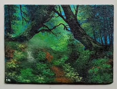 ACEO Original Painting Art Card Canvas Of Landscape 100% Hand Painting IH • $0.99