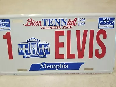 Elvis Presley Bi-Centennial License Plate 1996 Memphis Tennessee  • $11.99