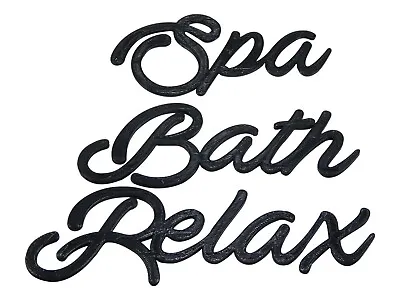 £14.49 • Buy Spa Bath Relax Word Art Sign Home Decor Wall Hanging Cursive Script Typography