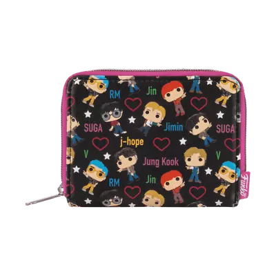 **IN HAND** FUNKO EXCLUSIVE BTS W/hearts ZIP AROUND WALLET • $21.94