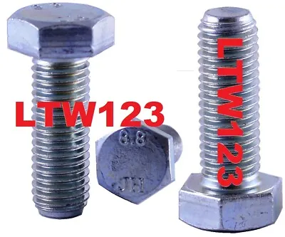 (2) M14-2.00x70 Full Thread Coarse Class 8.8 Hex Cap Screw Bolt Zinc  • $9.17