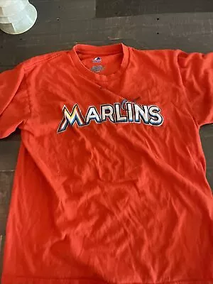 Miami Marlins Shirt Adult Medium Orange MLB Baseball Giancarlo Stanton Mens Dc7 • $17.09