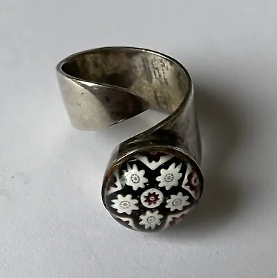 Caithness Silver Ring Set With Mini Paul Ysart Millefiori Cane 1970 • £29.99