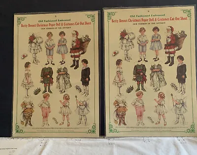 Vintage Paper Doll Betty Bonnet Christmas Costumes Cut-Out Sheet 1985 - TWO • $8
