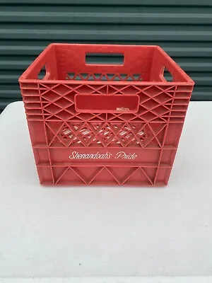 Vtg.  Milk Crate Shenandoah's Pride Quality Heavy Duty Crate 13  X 13  X11  RED • $29.95