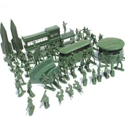 56pcs/Set Military Model Playset Toy Soldier Army Men Hot W1Q2 Figures 5cm • £7.60