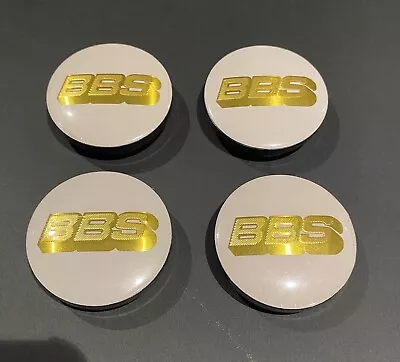 BBS Wheel Centre Caps White & Gold 56mm X4 Cap • $48