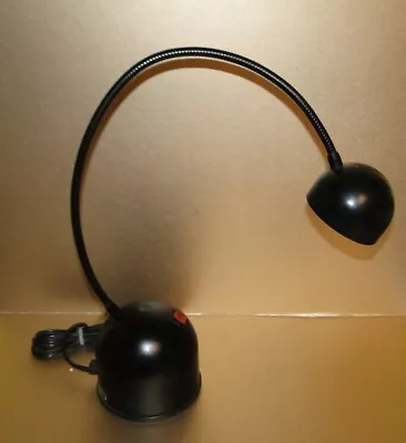 GAMMALUX 1980's Black Gooseneck Halogen Desk / Table Lamp Made In Italy • $49.99