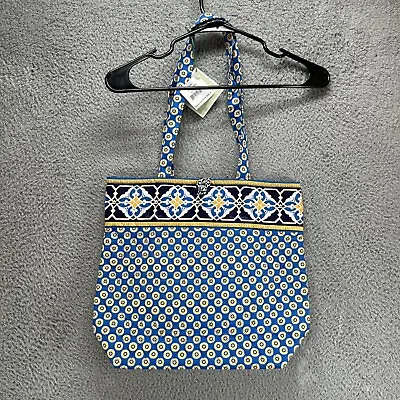 NWT! Vera Bradley Classic Toggle Tote Cotton Lining Quilted Retired Riviera Blue • $32.50