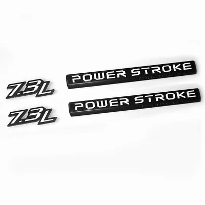 2 Sets 7.3L Powerstroke Emblem 3D Side Fender Power Stroke Turbo Badge White • $33.92