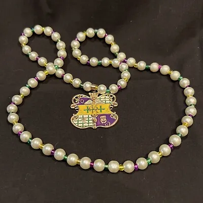 Krewe Of Hermes Drop Pearl Necklace New Orleans Mardi Gras Carnival Ball Favor • $10