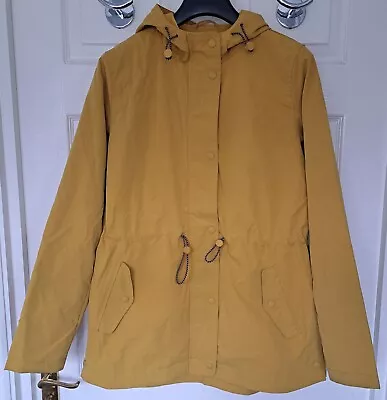 BNWOT Fat Face Primrose Hooded Jacket Size 12 Yellow (Buttercup) Teflon Coated • £27