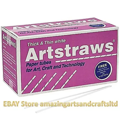 Artstraws Mixed Long White Paper Straws 1350 450 X 6mm 900 X 4mm Art Straws • £23.50