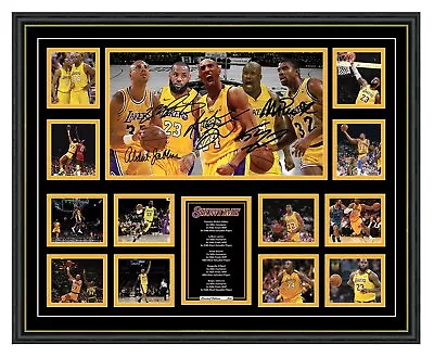 $109.99 • Buy La Lakers Kobe Bryant Lebron James Shaq Magic Signed Ltd Ed Framed Memorabilia