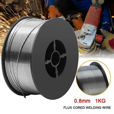 Mig Wire Gasless Mild Welding Welder Reel Spool Roll Flux Cored No Gas 0.8mm 1kg • £8.80