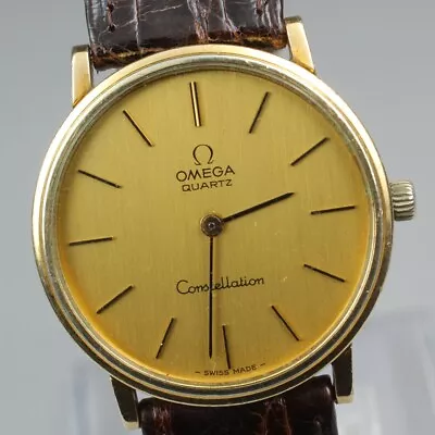 New Battery◆ Vintage Omega Constellation Quartz Cal 1330 Gold Men's Watch JAPAN • $294.99