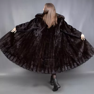 3422 Gorgeous Real Mink Coat Luxury Fur Swinger Very Long Beautiful Look Size M • $1