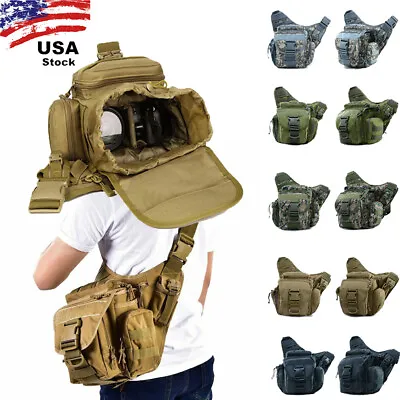 Multi-function Tactical Military Messenger Shoulder SLR Camera Bag Pack Backpack • $25.89