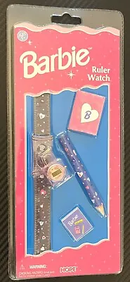 Vintage 1997 Barbie Lock Ruler Watch Quartz Digital + Erasers & Pencil #26271 • $12.75