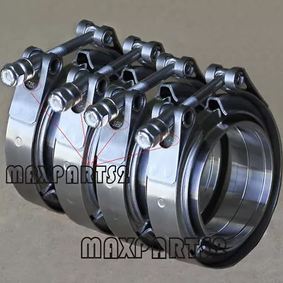$49.60 • Buy 2.5inch Stainless Steel V-Band Clamp SS 304 M/F Flange Vband Exhaust Downpipe X4
