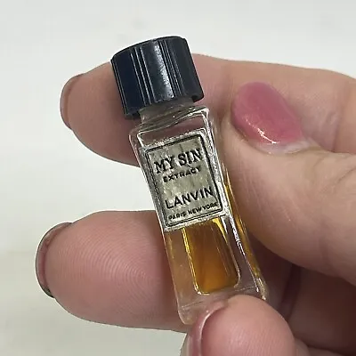 Vintage Lanvin My Sin Perfume 1/8 Fl Oz. Extract RARE Partially Full Bottle • $38.99
