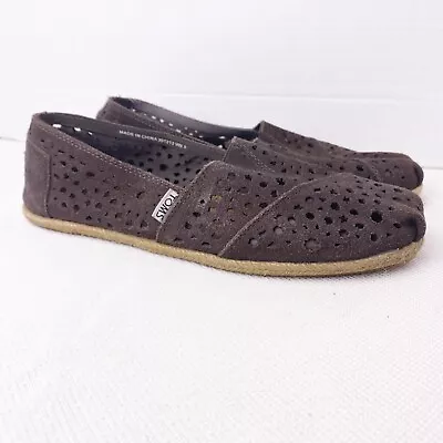 Toms Moroccan Suede Laser Cut Espadrilles Slip On Shoes Womens Size 9.5 • $19.95