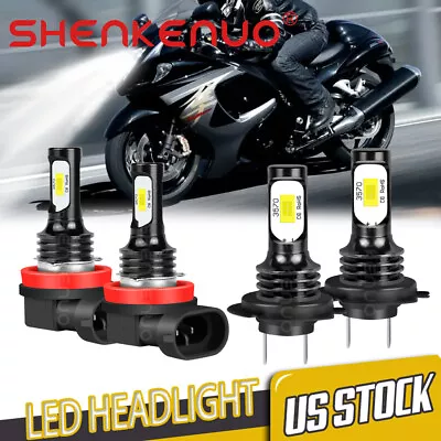 For Suzuki Hayabusa GSX1300R 2008-2017 H11+H7 Combo LED Headlight Bulbs 6000K • $26.99