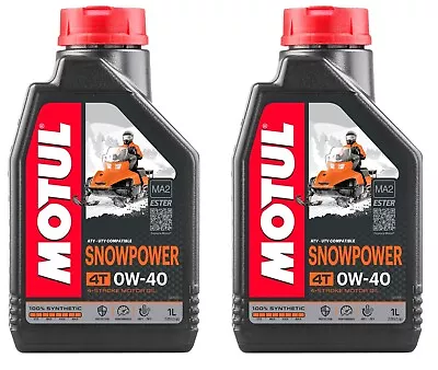 Motul Snowpower 2 Liters 0W-40 4T Motor Oils 4 Stroke 100% Synthetic 2 X 1L • $32.95