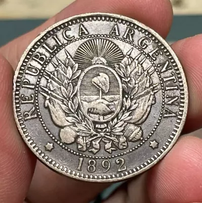 1892 Argentina 2 Centavos Coin • $14.99