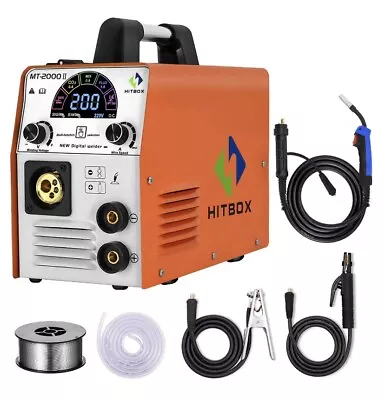 4 IN 1 LED MIG Welder Gasless/Gas 200A 220V Inverter ARC MIG TIG Welding Machine • £175