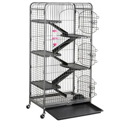 Large Ferret Cage 6 Levels Rolling Rat Cage Small Animal Cage For Pet Chinchilla • £75.88