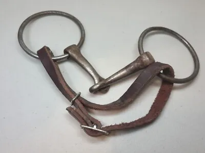 Iron Snaffle 5.5” Mouthpiece Western Horse Bit Vintage W/ Curb Strap Rust Decor • $10.95