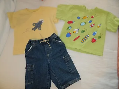 Boy's Mulberribush Insect Shirt Airplane Shirt & Gap Denim Shorts Size 18-24 M • $14.99