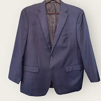 Calvin Klein Sport Coat Mens 48R Wool Blazer Jacket Navy Blue Two Button Classic • $39.99